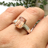 Imperial Topaz Rectangular Faceted Ring Size 7 PRGJ768