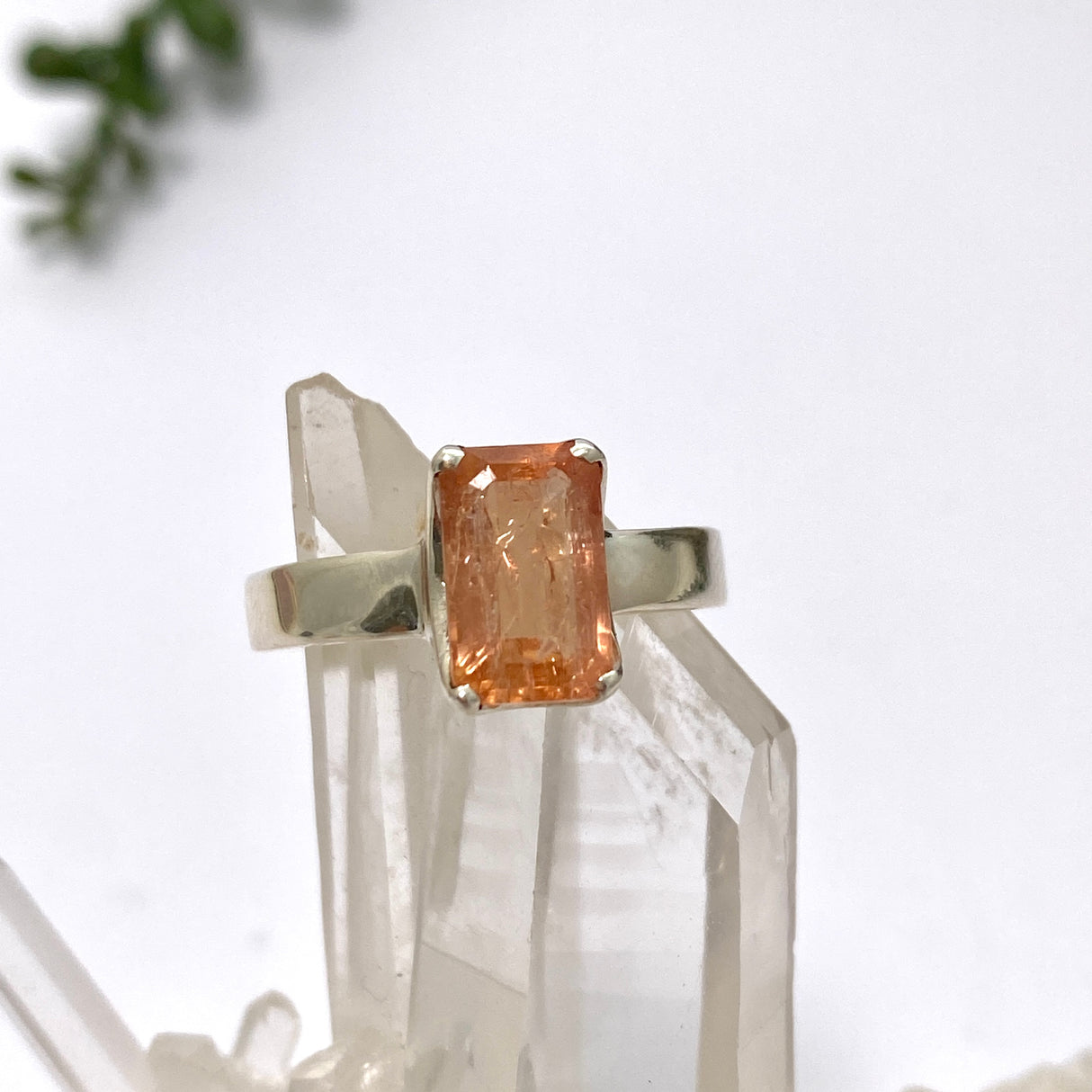 Imperial Topaz Rectangular Faceted Ring Size 7 PRGJ768