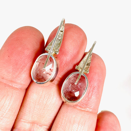 Inclusion Quartz Oval Earrings PEGJ102 - Nature's Magick