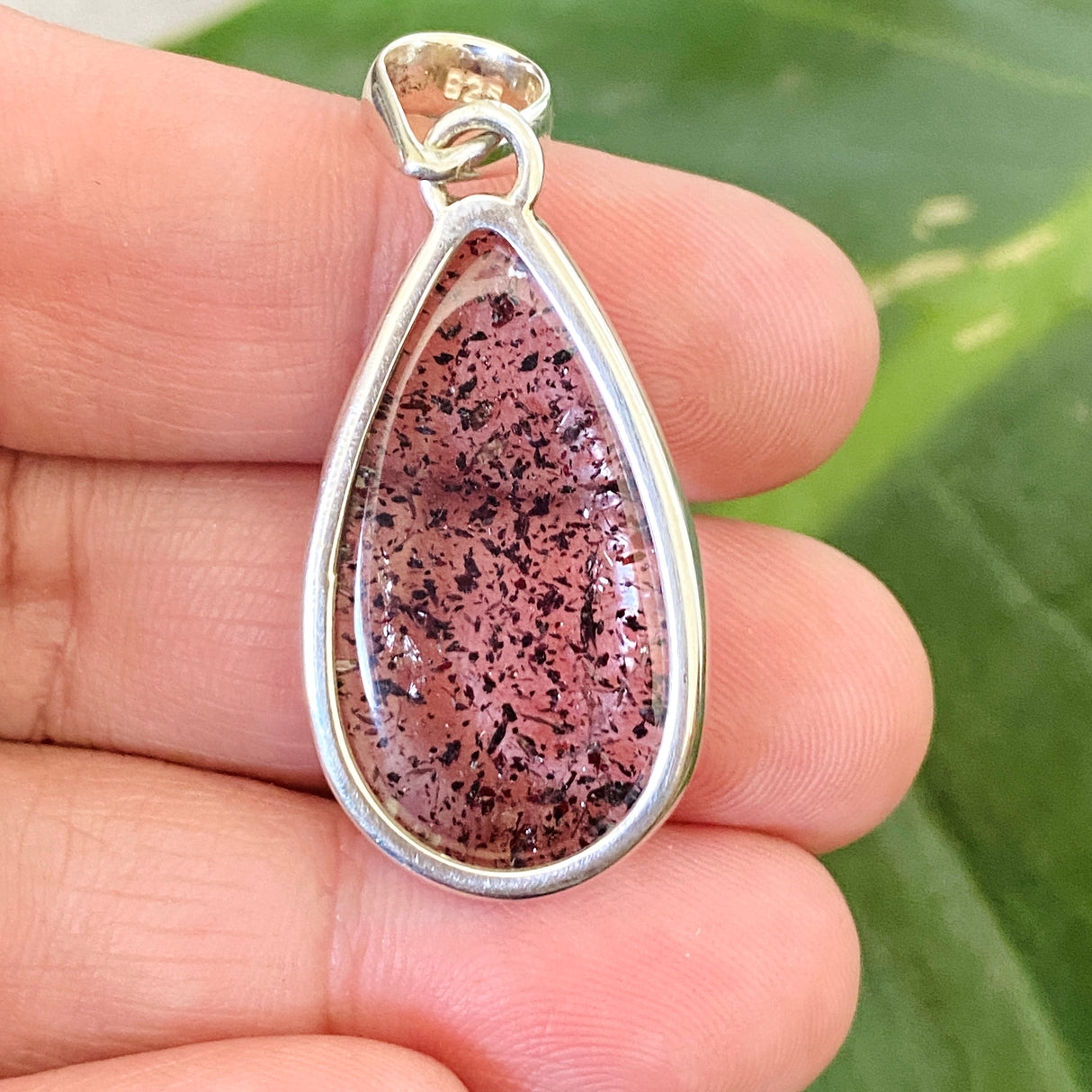 Lepidicrocite in Quartz (Inclusion Quartz)Teardrop Cabochon Pendant PPGJ823