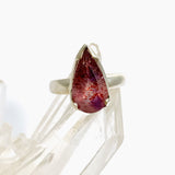 Lepidicrocite in Quartz (Inclusion Quartz) Teardrop Faceted Ring Size 6.5 PRGJ683