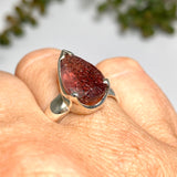 Lepidicrocite in Quartz (Inclusion Quartz) Teardrop Faceted Ring Size 7 PRGJ688