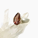 Inclusion Quartz Teardrop Faceted Ring Size 8 PRGJ684