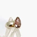 Inclusion Quartz Teardrop Faceted Ring Size 8 PRGJ684