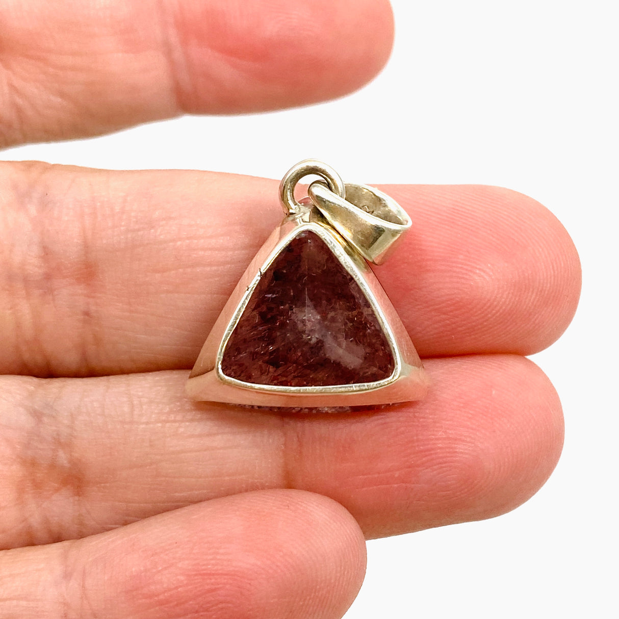 Lepidicrocite in Quartz (Inclusion Quartz) Triangular Faceted Pendant PPGJ899