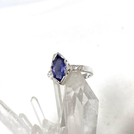 Iolite Faceted Marquise Ring in a Decorative Setting R3726 - Nature's Magick