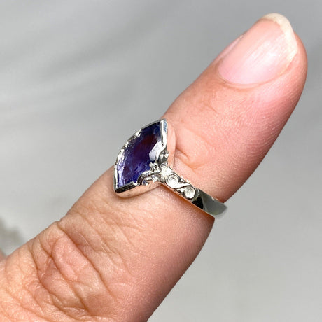 Iolite Faceted Marquise Ring in a Decorative Setting R3726 - Nature's Magick