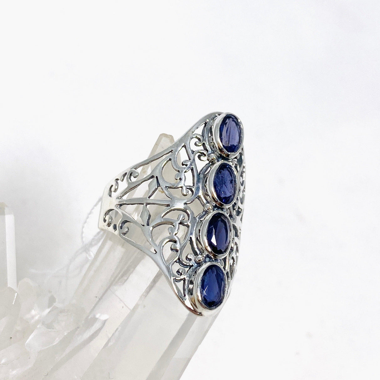 Iolite Faceted Multi-stone Filigree Ring R3608 - Nature's Magick