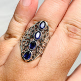 Iolite Faceted Multi-stone Filigree Ring R3608 - Nature's Magick