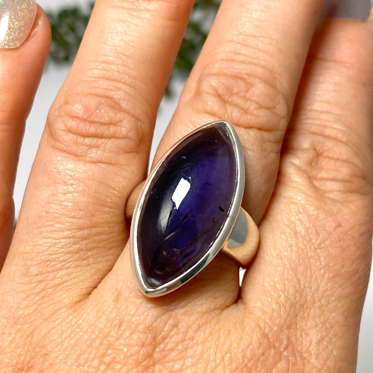 Iolite Marquise Cabochon Ring Size 8 PRGJ657