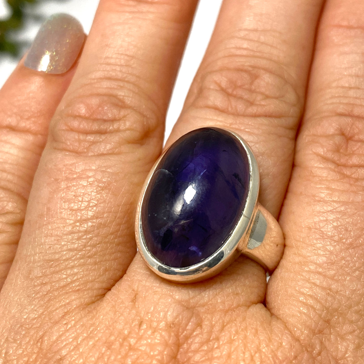 Iolite Oval Cabochon Ring Size 8 PRGJ655