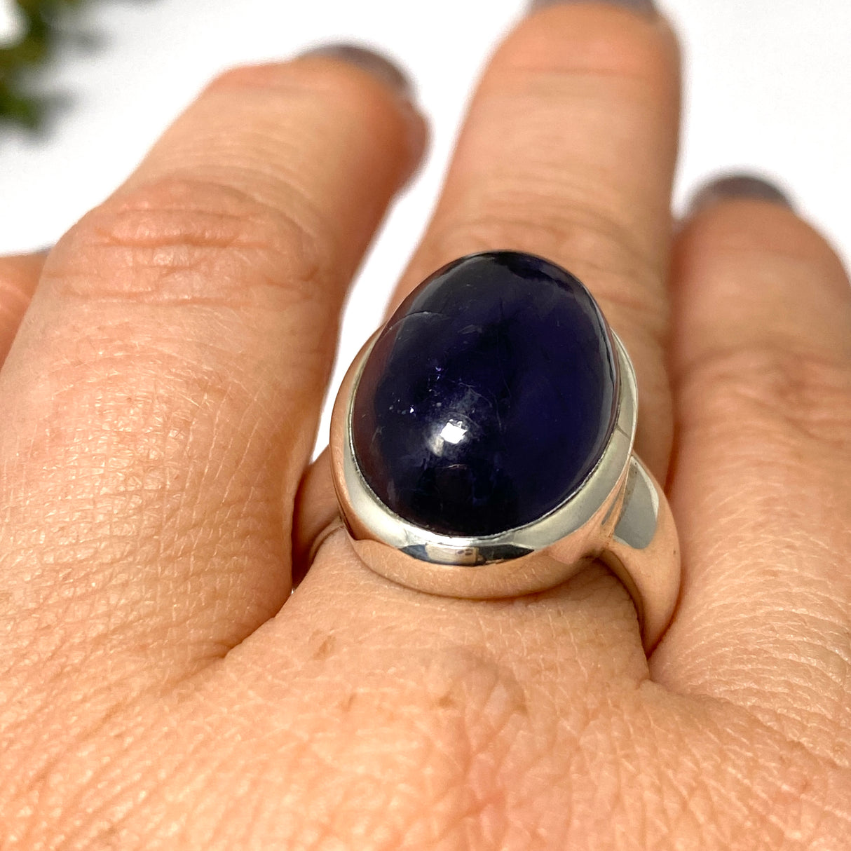 Iolite Oval Cabochon Ring Size 8 PRGJ655