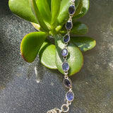 Iolite oval faceted gemstones in 925 silver bezel basket setting bracelet PBGJ026