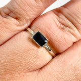 Iolite Rectangular Faceted Fine Band Ring R3793-IOL - Nature's Magick