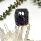 Iolite Sunstone Rectangular Cabochon Ring Size 8 PRGJ666