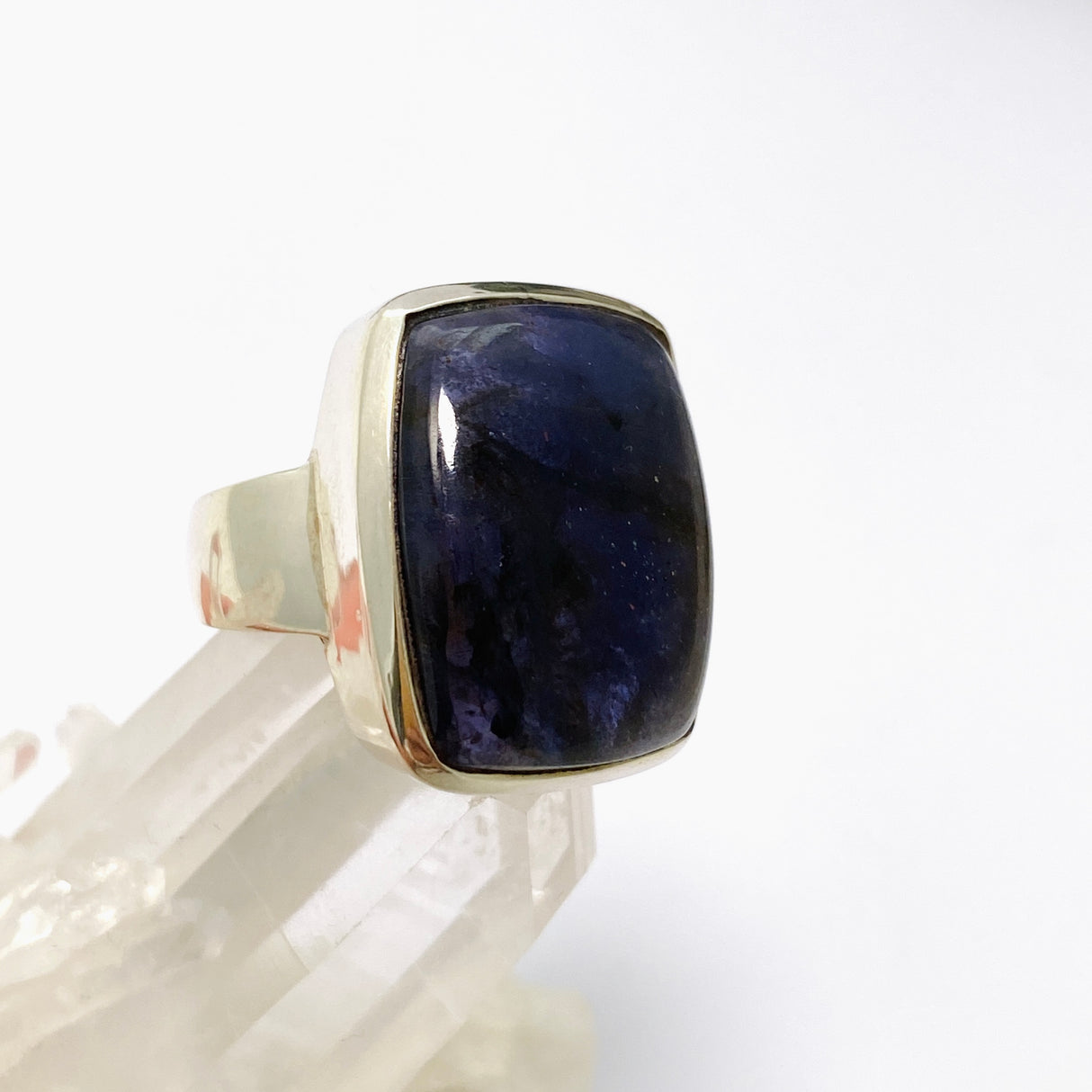 Iolite Sunstone Rectangular Cabochon Ring Size 8 PRGJ666