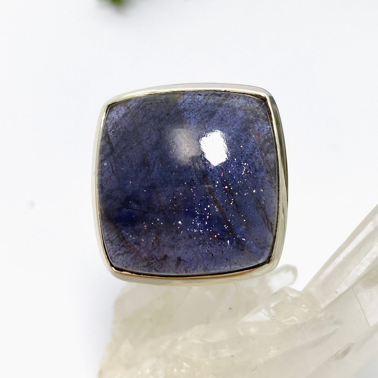 Iolite Sunstone Square Cabochon Ring Size 9 PRGJ667