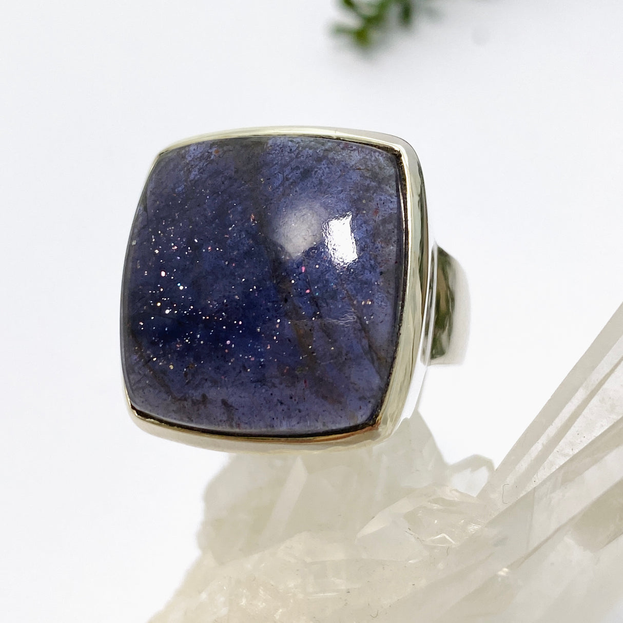 Iolite Sunstone Square Cabochon Ring Size 9 PRGJ667