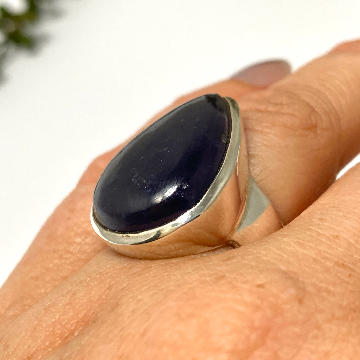 Iolite Sunstone Teardrop Cabochon Ring Size 6.5 PRGJ668