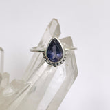 Ioilite Teardrop fine band ring R3800-IOL