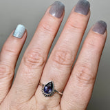 Ioilite Teardrop fine band ring R3800-IOL