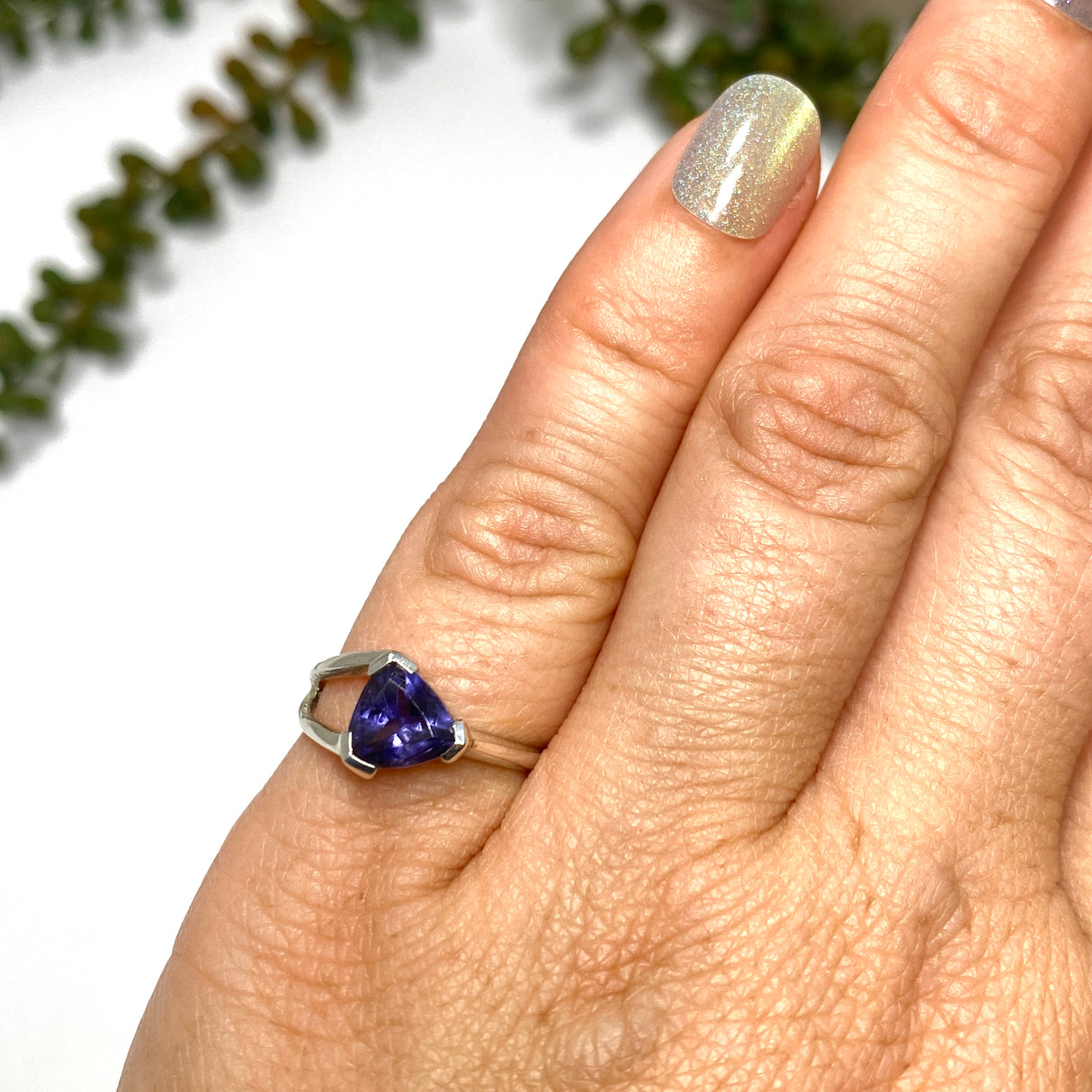 Iolite Triangular Faceted Ring PRGJ653