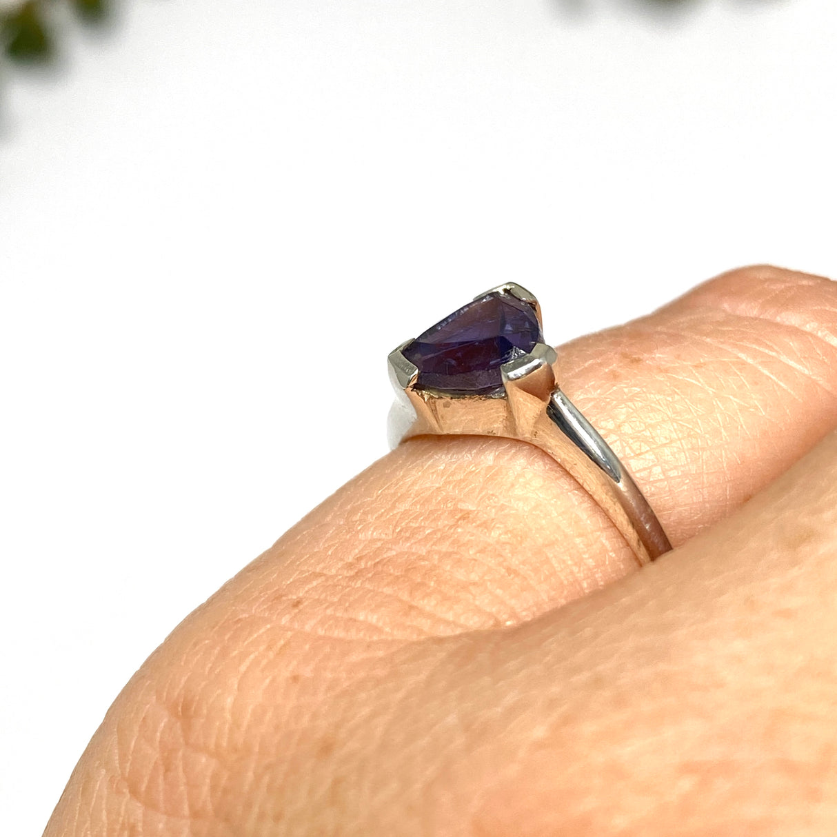 Iolite Triangular Faceted Ring PRGJ653