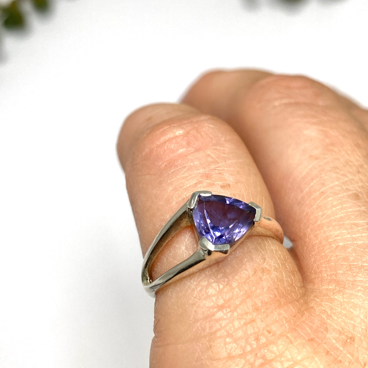 Iolite Triangular Faceted Ring PRGJ653