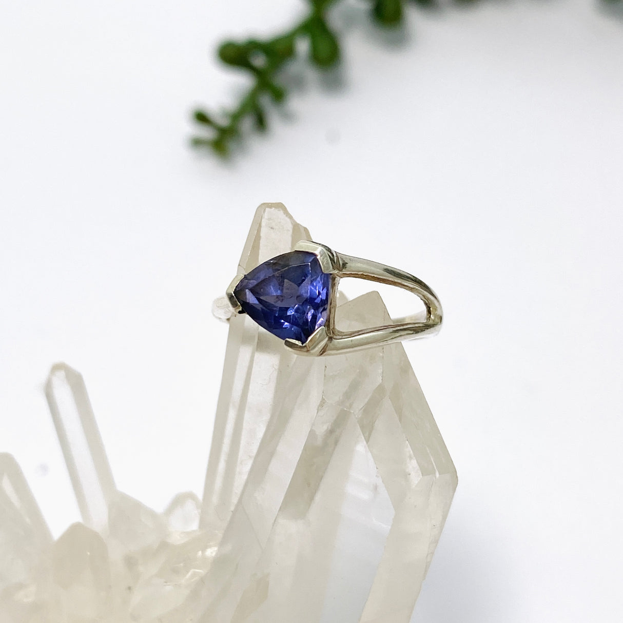 Iolite Triangular Faceted Ring PRGJ653