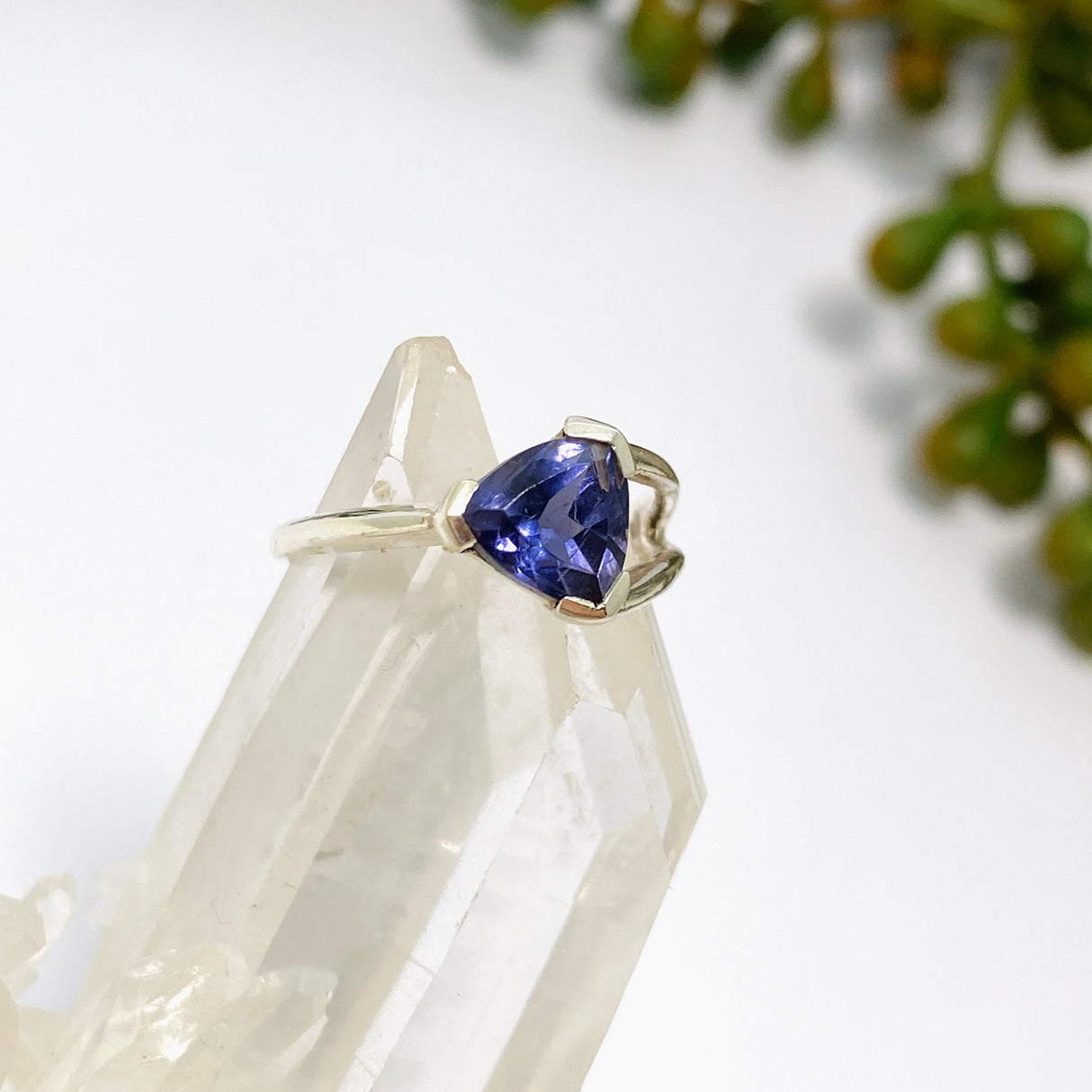 Iolite Triangular Faceted Ring PRGJ653