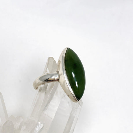 Jade Nephrite (Siberian) Marquise Ring Size 8.5 PRGJ409 - Nature's Magick