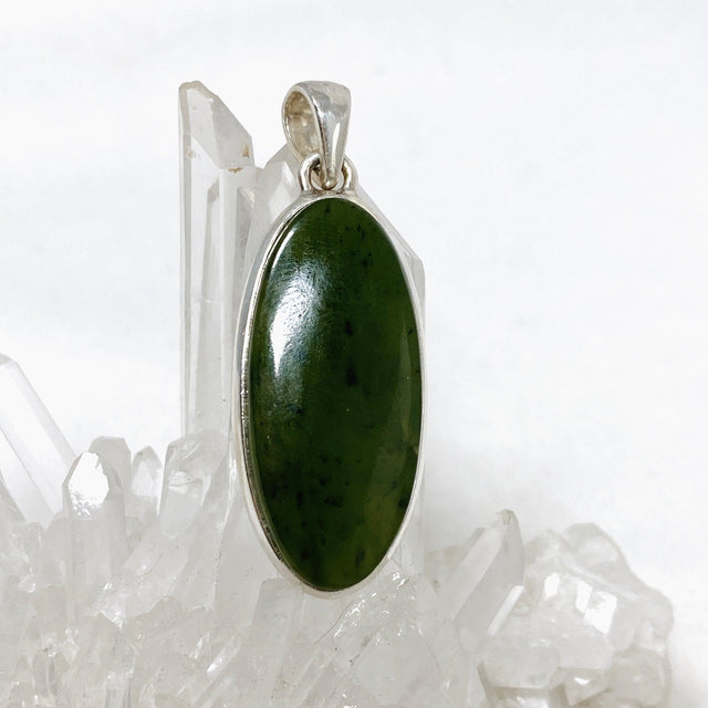 Jade Nephrite (Siberian) Oval Pendant PPGJ669 - Nature's Magick