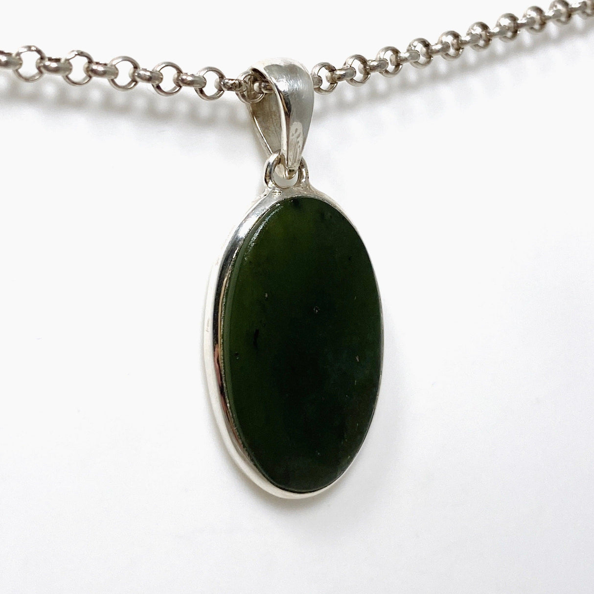 Jade Nephrite (Siberian) Oval Pendant PPGJ670 - Nature's Magick