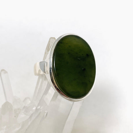 Jade Nephrite (Siberian) Oval Ring Size 10 PRGJ412 - Nature's Magick