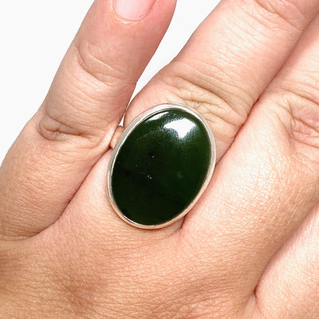 Jade Nephrite (Siberian) Oval Ring Size 10 PRGJ412 - Nature's Magick