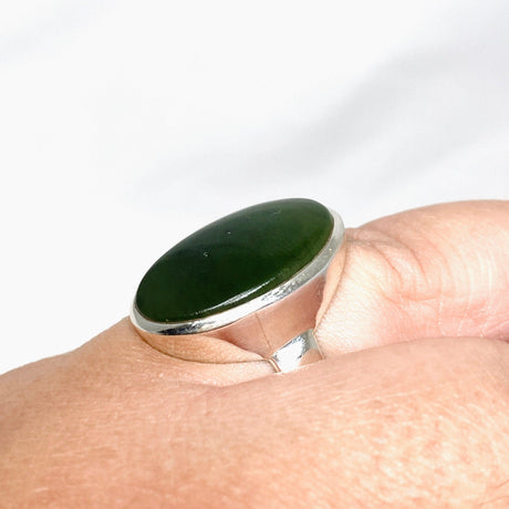 Jade Nephrite (Siberian) Oval Ring Size 10 PRGJ412 - Nature's Magick