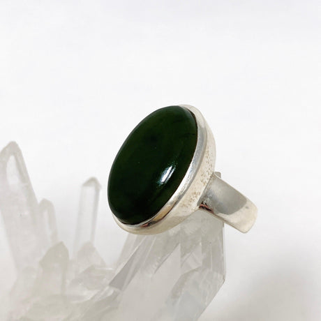 Jade Nephrite (Siberian) Oval Ring Size 7.5 PRGJ411 - Nature's Magick