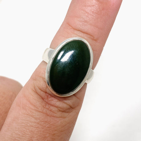 Jade Nephrite (Siberian) Oval Ring Size 7.5 PRGJ411 - Nature's Magick