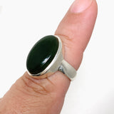 Jade Nephrite (Siberian) Oval Ring Size 7.5 PRGJ411 - Nature's Magick