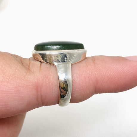 Jade Nephrite (Siberian) Oval Ring Size 7.5 PRGJ411 - Nature's Magick