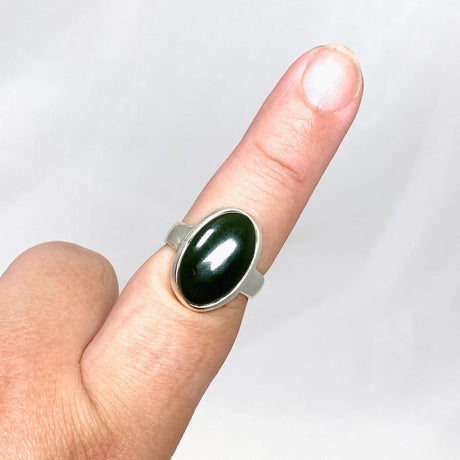 Jade Nephrite (Siberian) Oval Ring Size 8 PRGJ410 - Nature's Magick