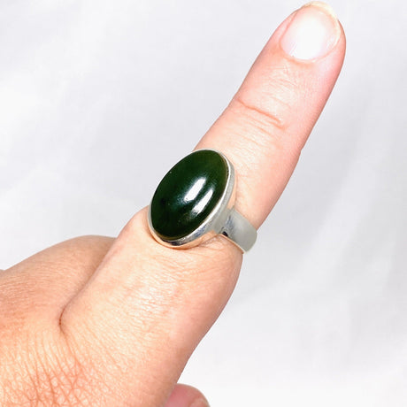 Jade Nephrite (Siberian) Oval Ring Size 8 PRGJ410 - Nature's Magick