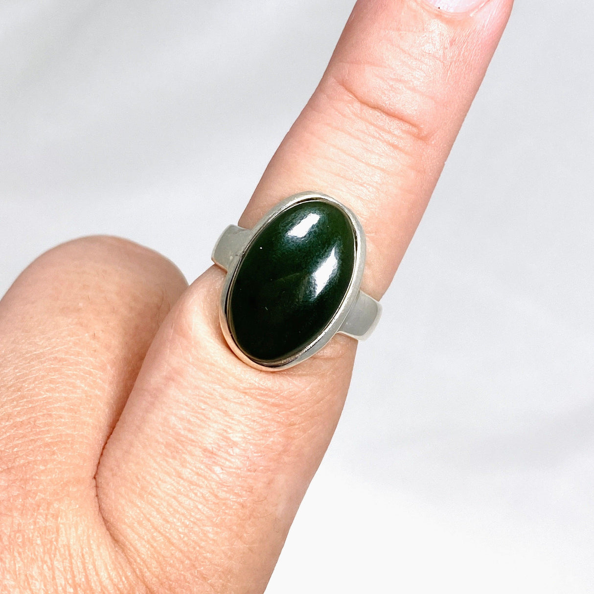 Jade Nephrite (Siberian) Oval Ring Size 8 PRGJ410 - Nature's Magick