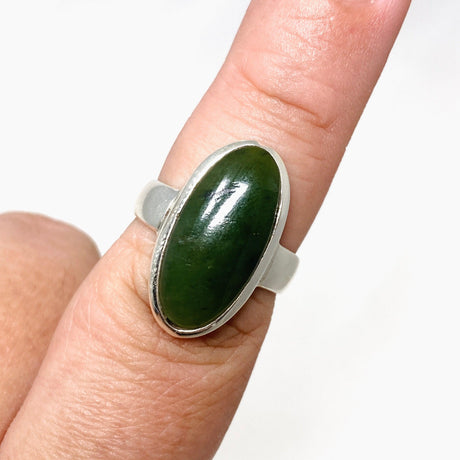 Jade Nephrite (Siberian) Oval Ring Size 8 PRGJ414 - Nature's Magick