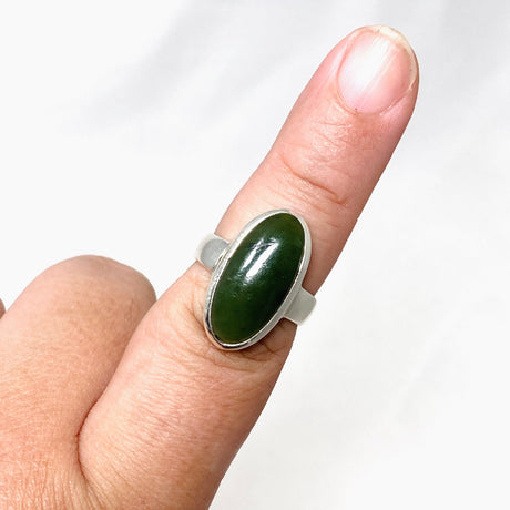 Jade Nephrite (Siberian) Oval Ring Size 8 PRGJ414 - Nature's Magick