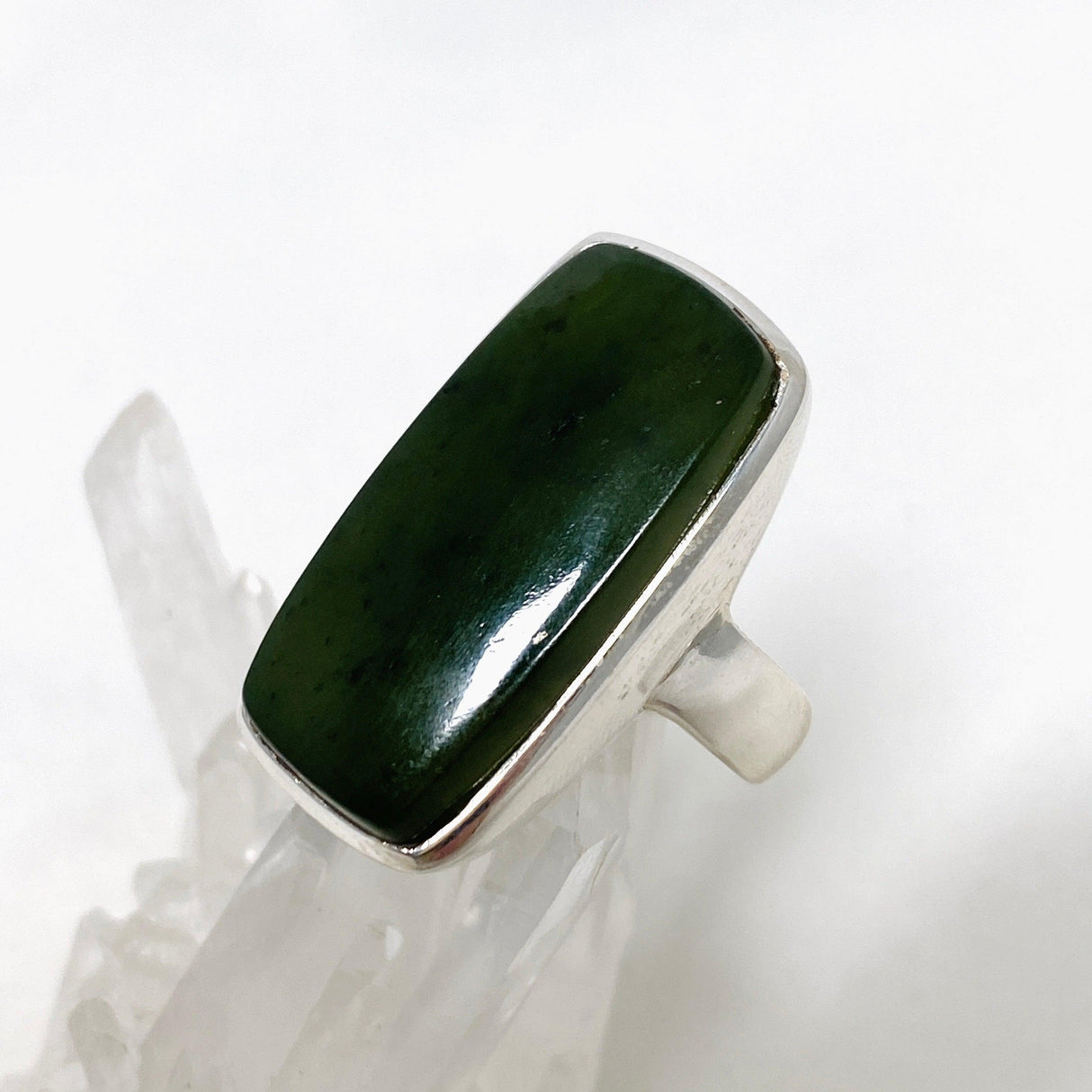 Jade Nephrite (Siberian) Rectangular Ring Size 11 PRGJ402 - Nature's Magick