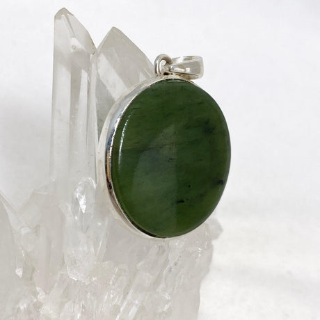 Jade Nephrite (Siberian) Round Pendant PPGJ671 - Nature's Magick