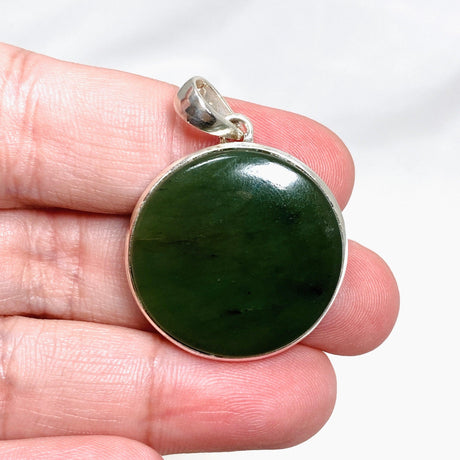 Jade Nephrite (Siberian) Round Pendant PPGJ671 - Nature's Magick