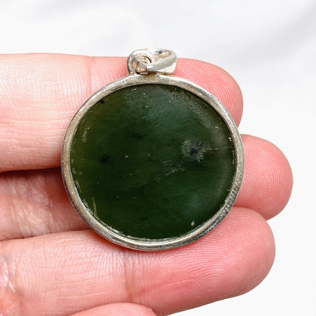 Jade Nephrite (Siberian) Round Pendant PPGJ671 - Nature's Magick