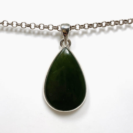 Jade Nephrite (Siberian) Teardrop Pendant PPGJ672 - Nature's Magick